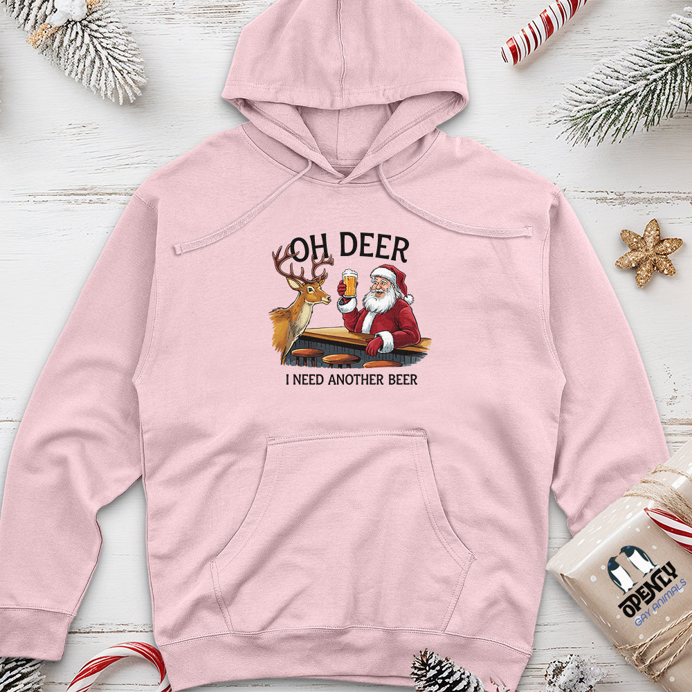 Oh Deer I Need Another Beer Unisex Midweight Hoodie