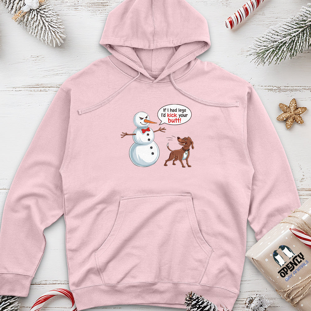 Funny Dog and Snowman Unisex Midweight Hoodie