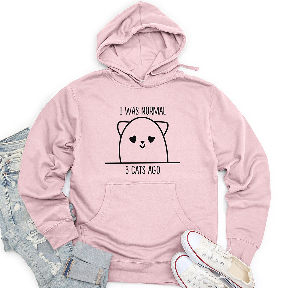 I Was Normal 3 Cats Ago Unisex Midweight Hoodie