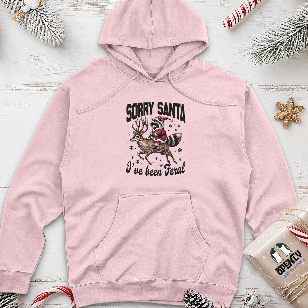 Sorry Santa I've Been Feral Unisex Midweight Hoodie