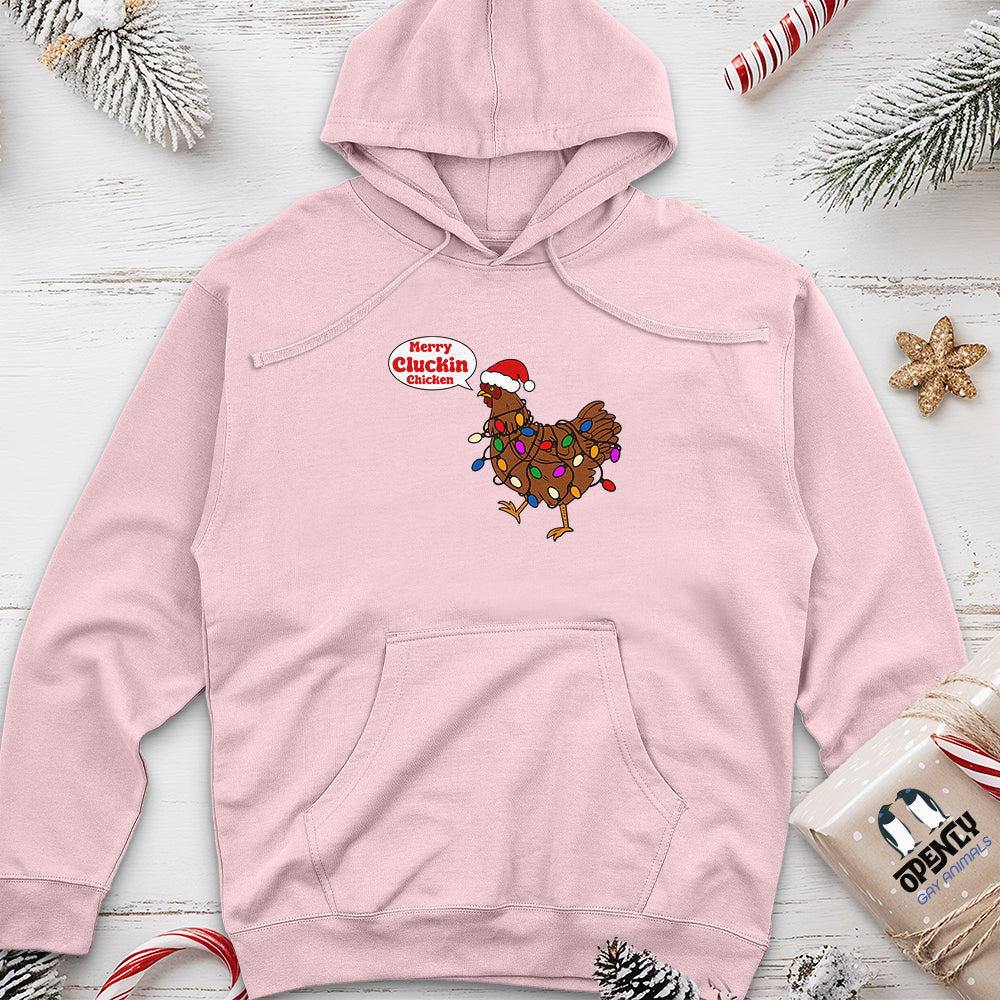 Merry Cluckin Chicken Unisex Midweight Hoodie