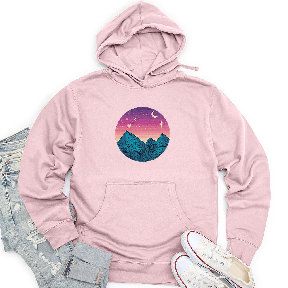 Geometric Mountain Landscape Unisex midweight hoodie