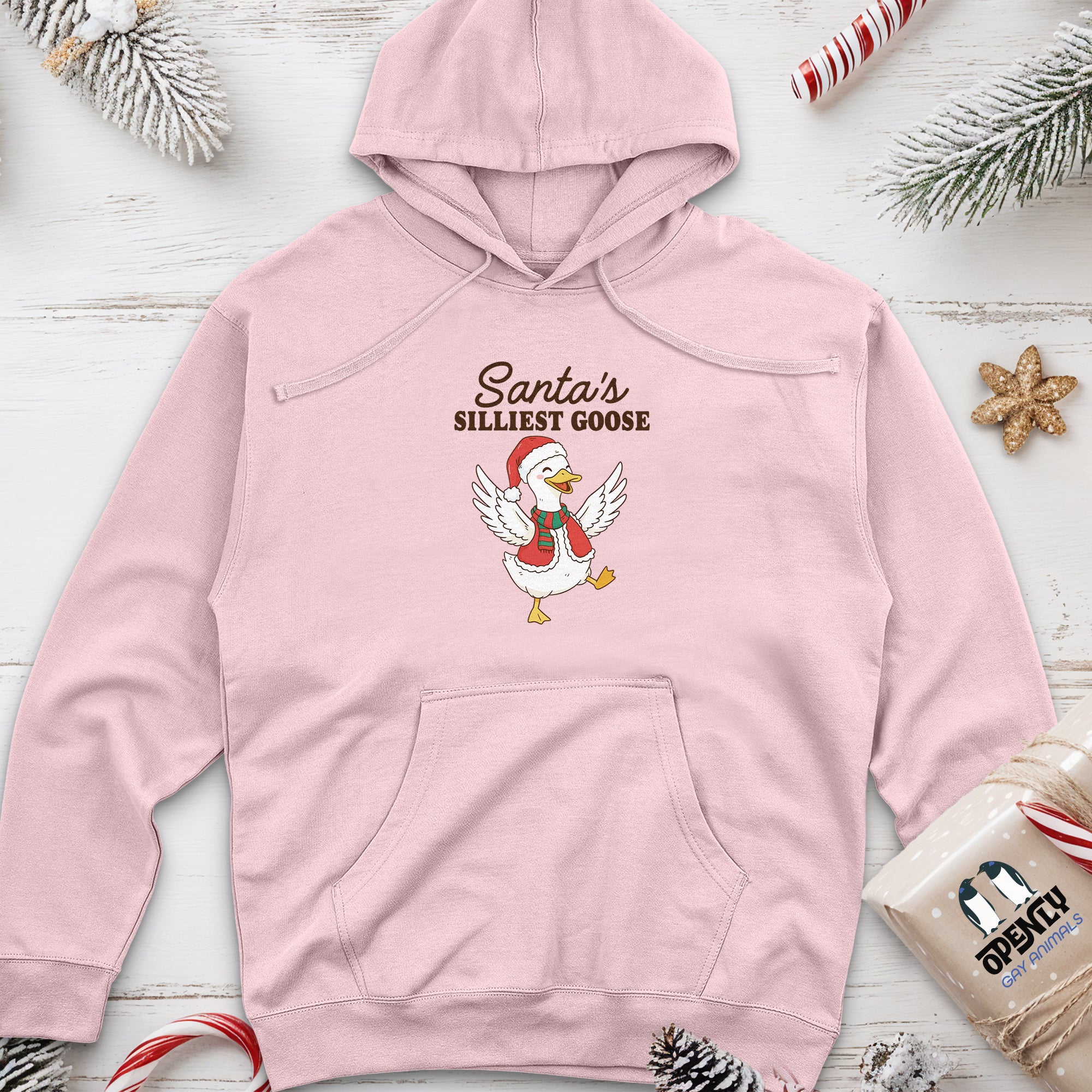 Santa's Silliest Goose 2 midweight hoodie