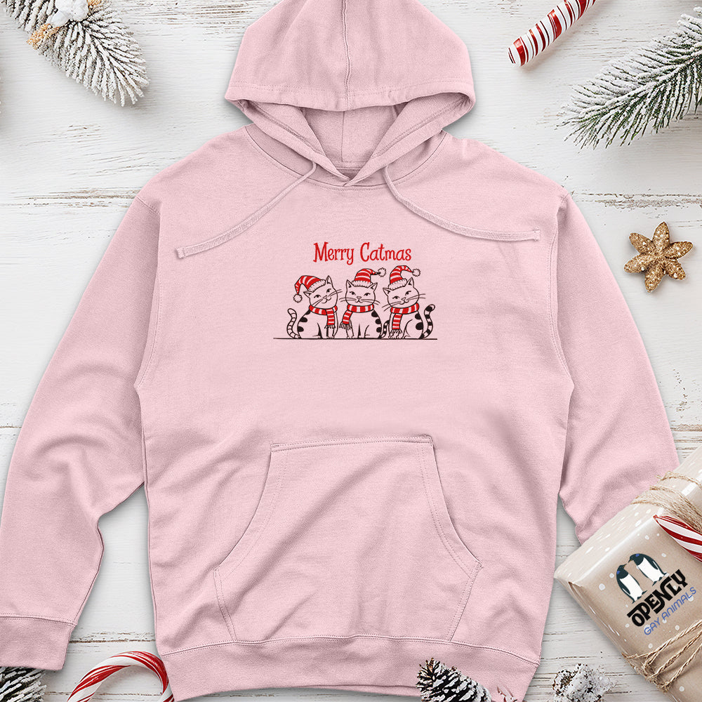 Merry Catmas Unisex Midweight Hoodie