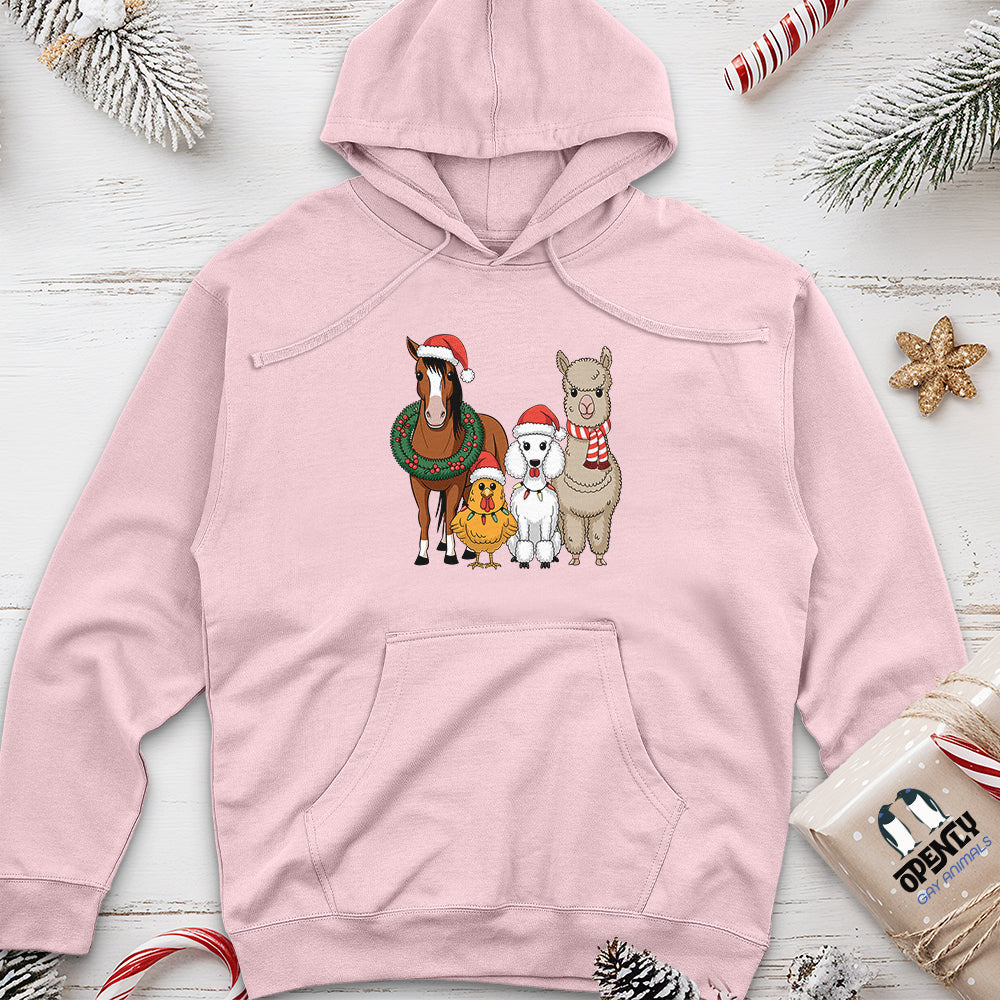 Christmas Animal Unisex Midweight Hoodie