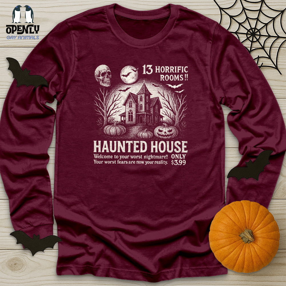 Haunted House 13 Horrific Rooms Unisex Long Sleeve Tee