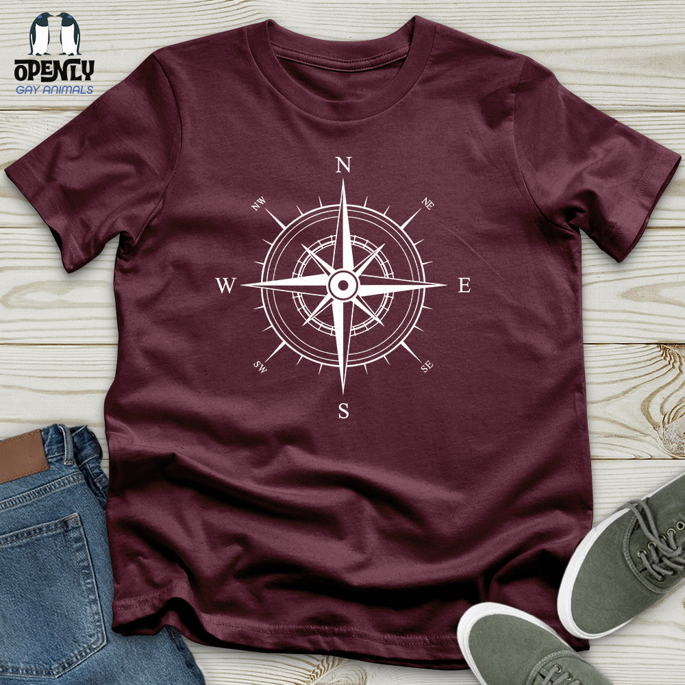 Minimalist White Compass Unisex T-Shirt
