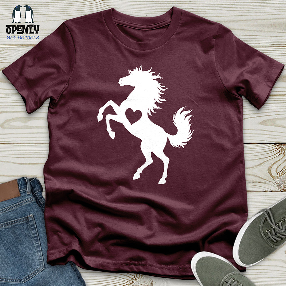 Flat Heart Horse Silhouette Unisex T-Shirt