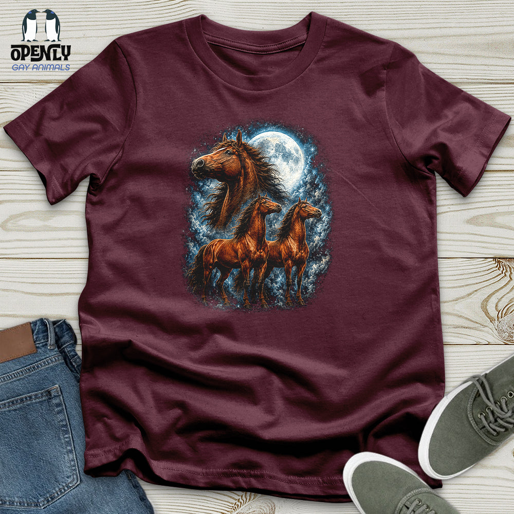 Horses Howling at the Moon Unisex T-Shirt