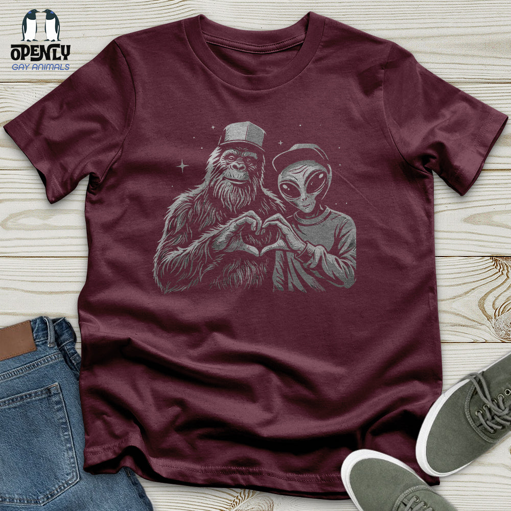 Alien and Bigfoot Unisex T-Shirt
