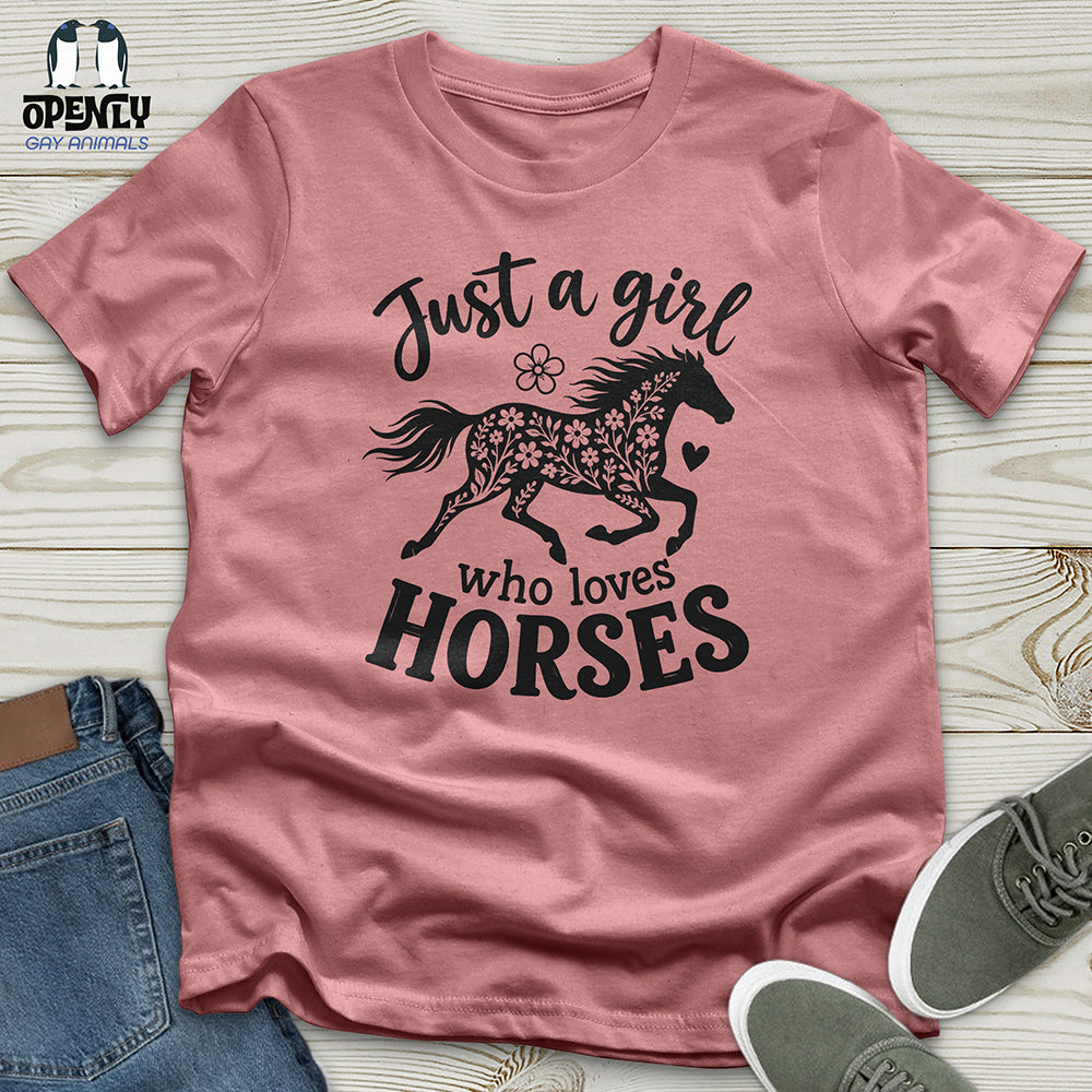 Floral Horse Silhouette Unisex T-Shirt