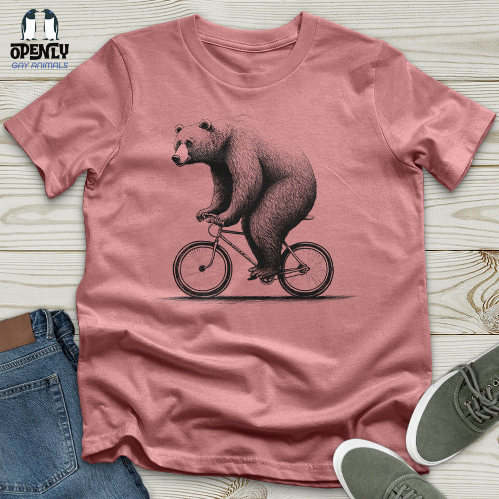 Bear Riding Bike Unisex T-Shirt