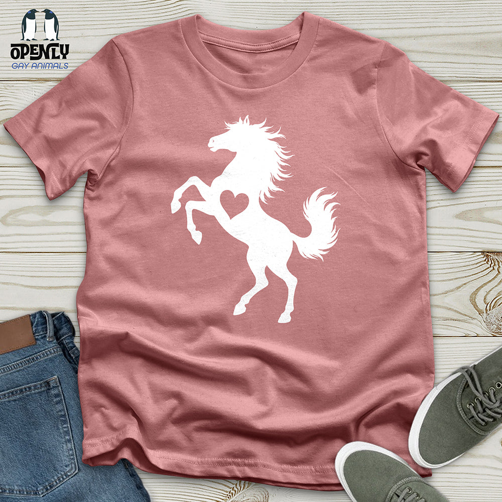 Flat Heart Horse Silhouette Unisex T-Shirt