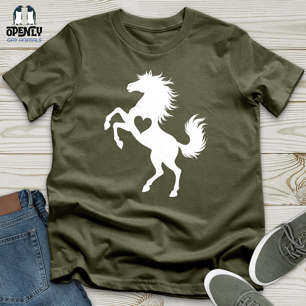 Flat Heart Horse Silhouette Unisex T-Shirt