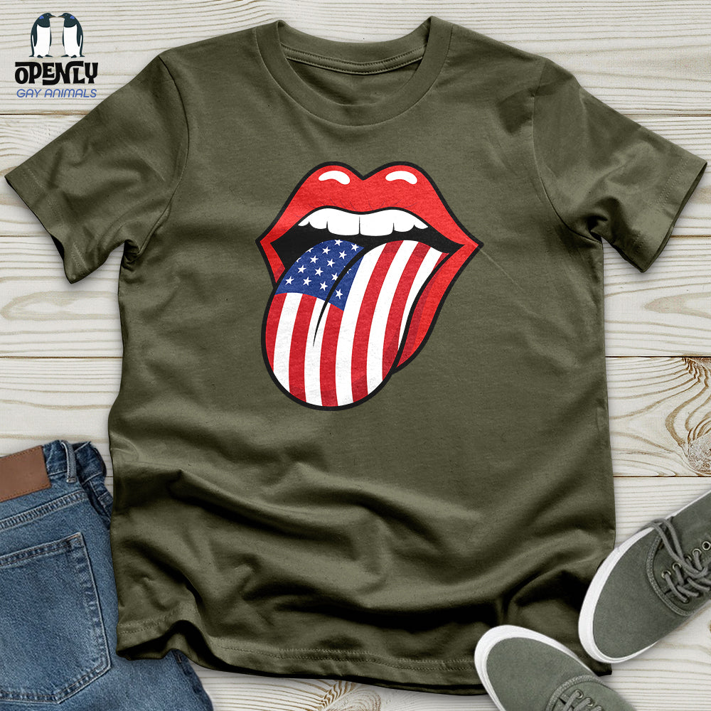 American Flag Tongue Unisex T-Shirt