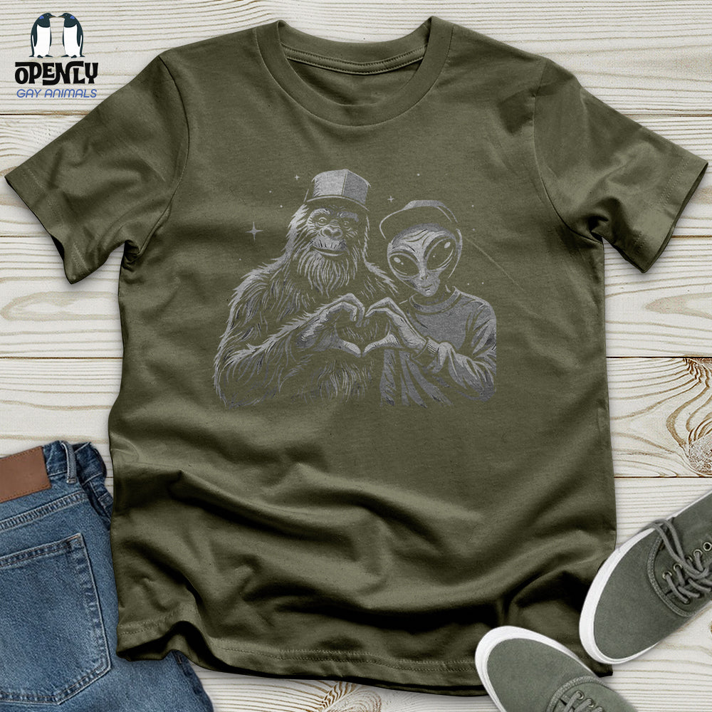 Alien and Bigfoot Unisex T-Shirt
