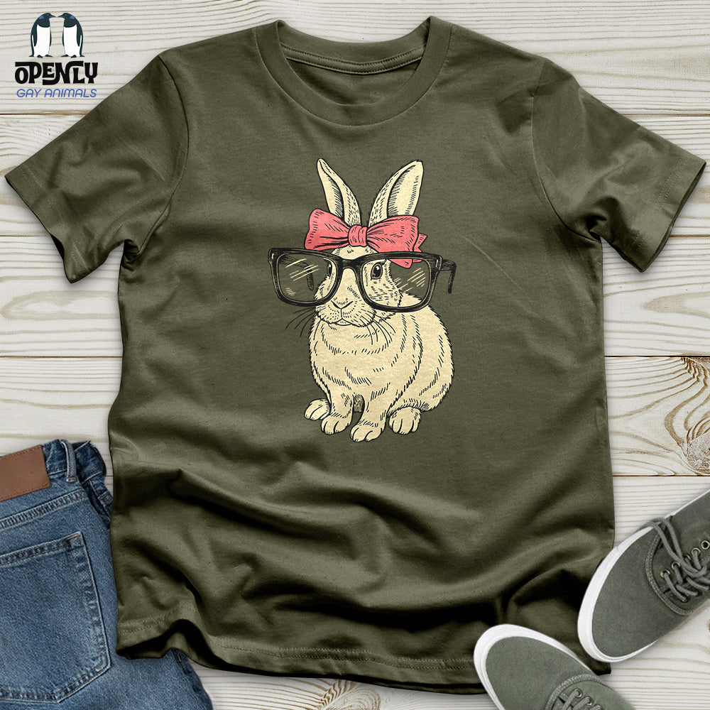 Rabbit With Glasses and Bow Unisex T-Shirt