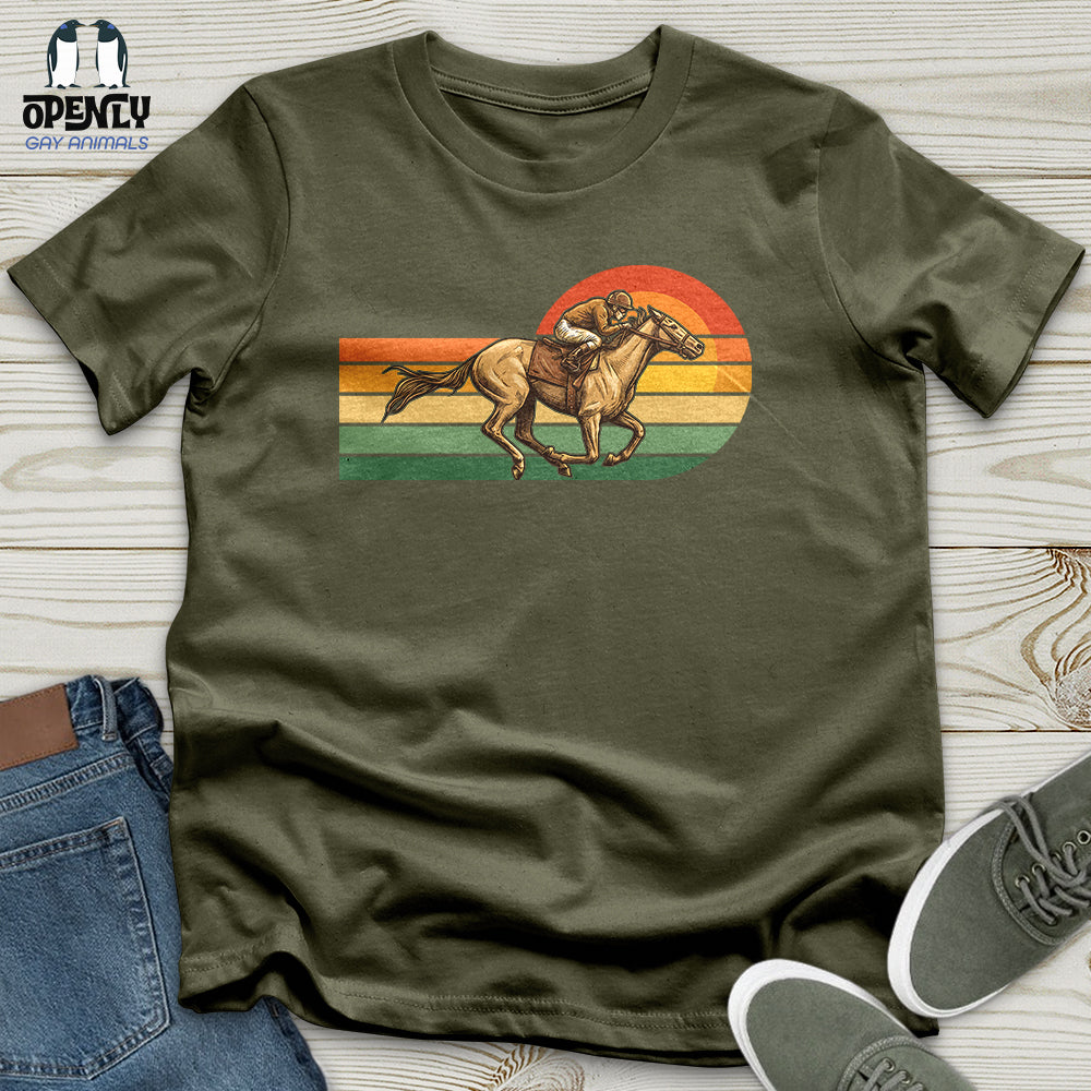 Horse Racing Retro Sunset Unisex T-Shirt