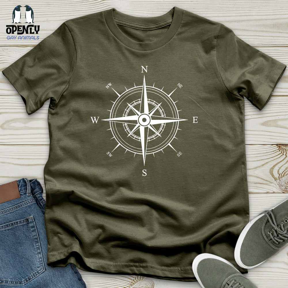 Minimalist White Compass Unisex T-Shirt