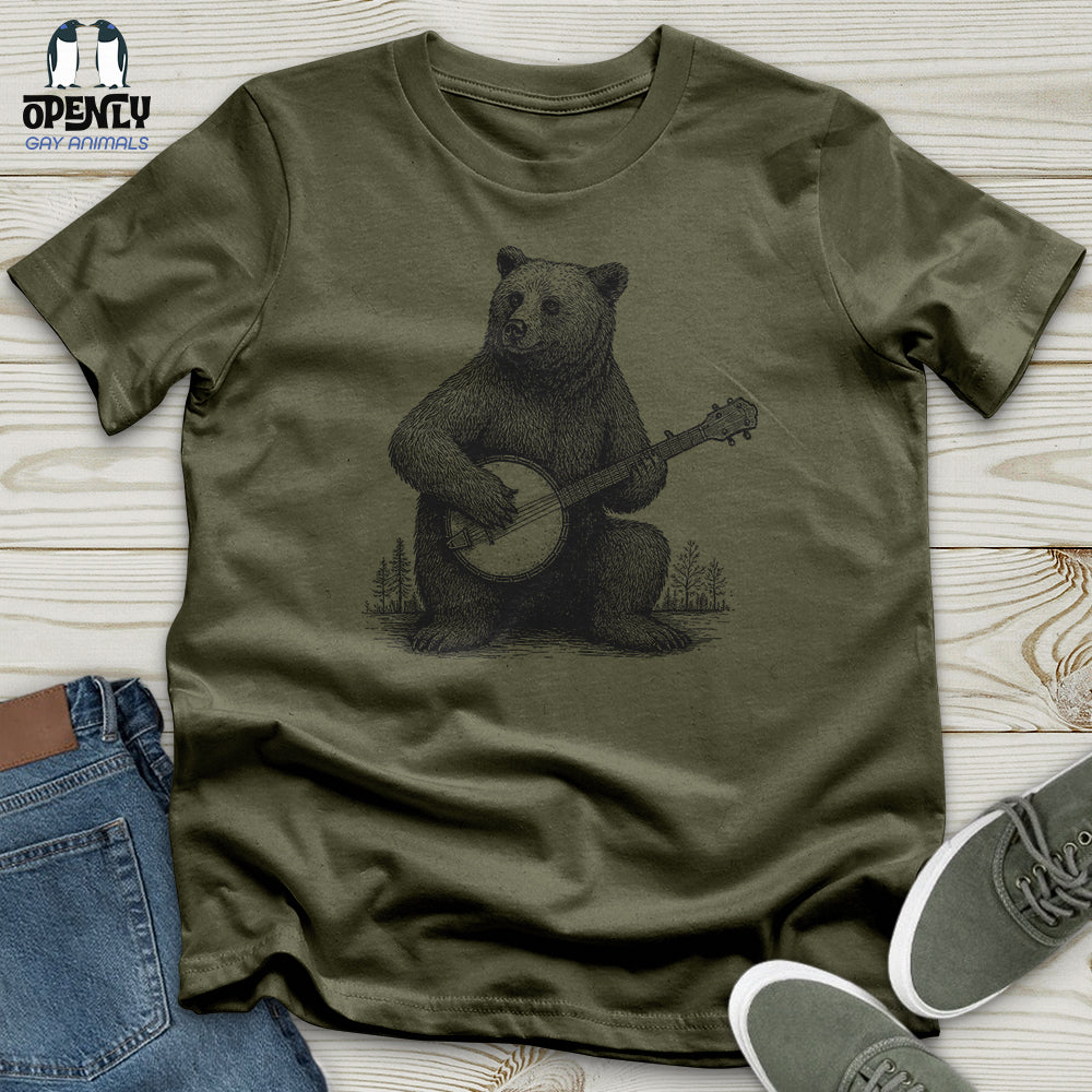 Bear Playing Banjo Unisex T-Shirt