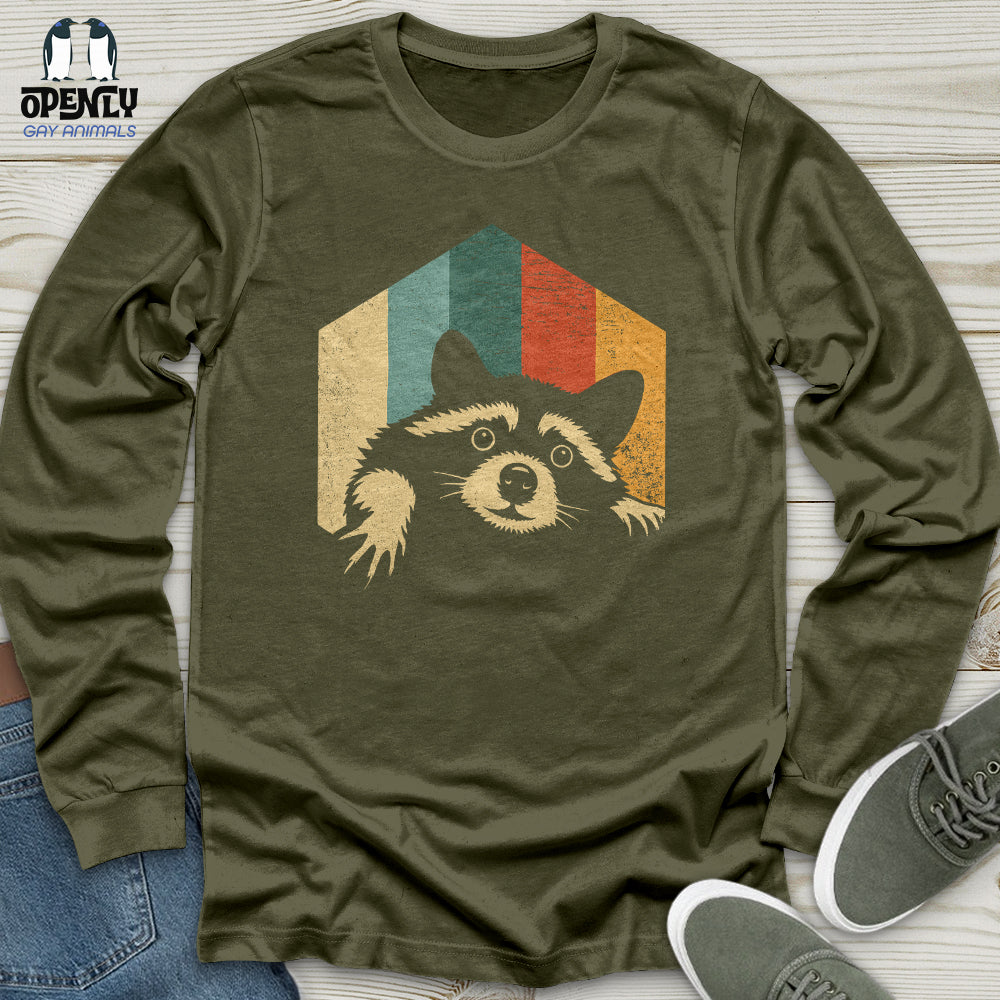 Retro Raccoon Unisex Long Sleeve Tee