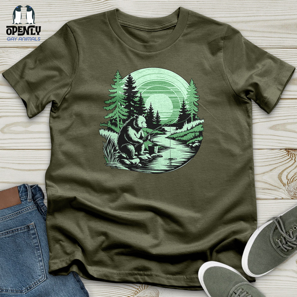 Bear Fishing Unisex t-shirt