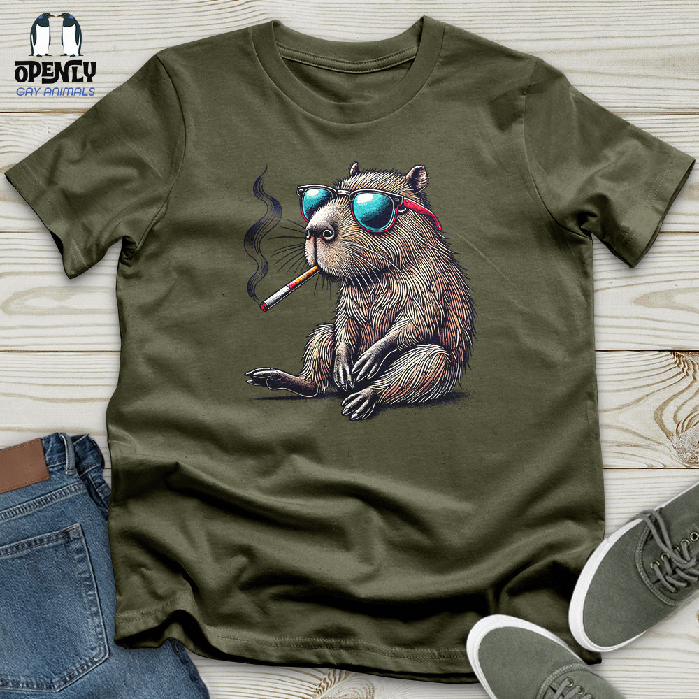 Capybara With Sunglasses and Cigarette Unisex T-Shirt