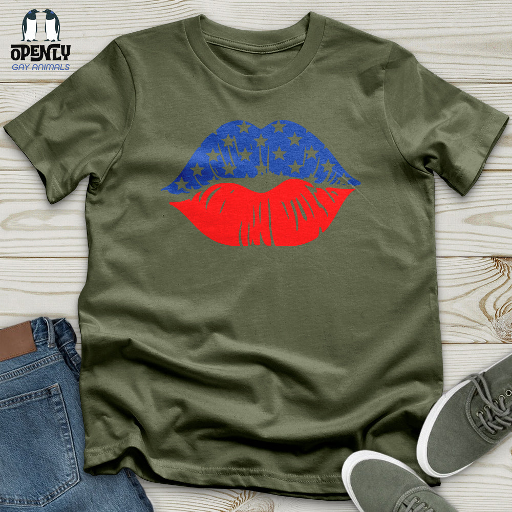 USA Flag Lips Softstyle Tee