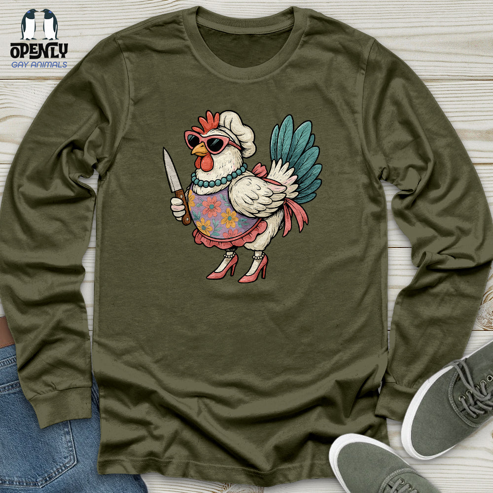 Funny  Rooster Chicken Unisex Long Sleeve Tee