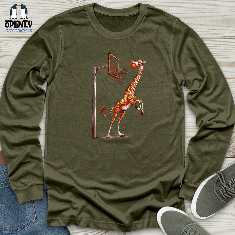 Giraffe Hoops Slam Unisex Long Sleeve Tee