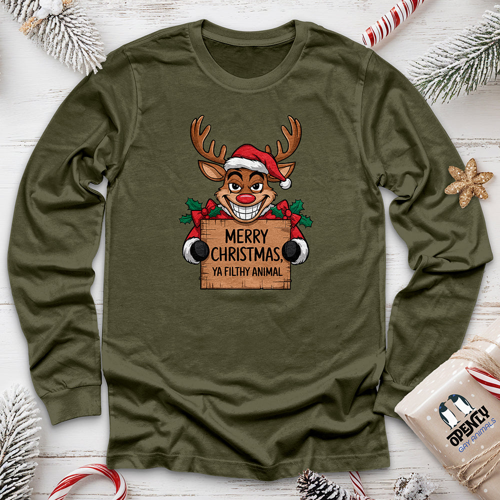 Merry Christmas, Ya Filthy Animal Unisex Long Sleeve Tee