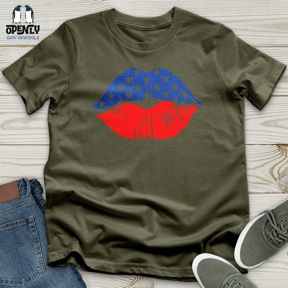 USA Flag Lips Unisex T-Shirt