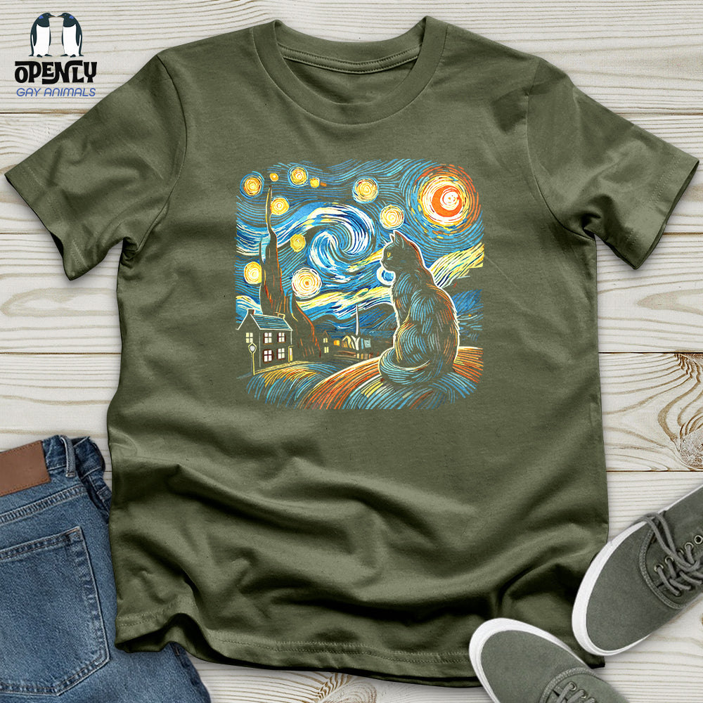 Cat Starry Night Softstyle Tee