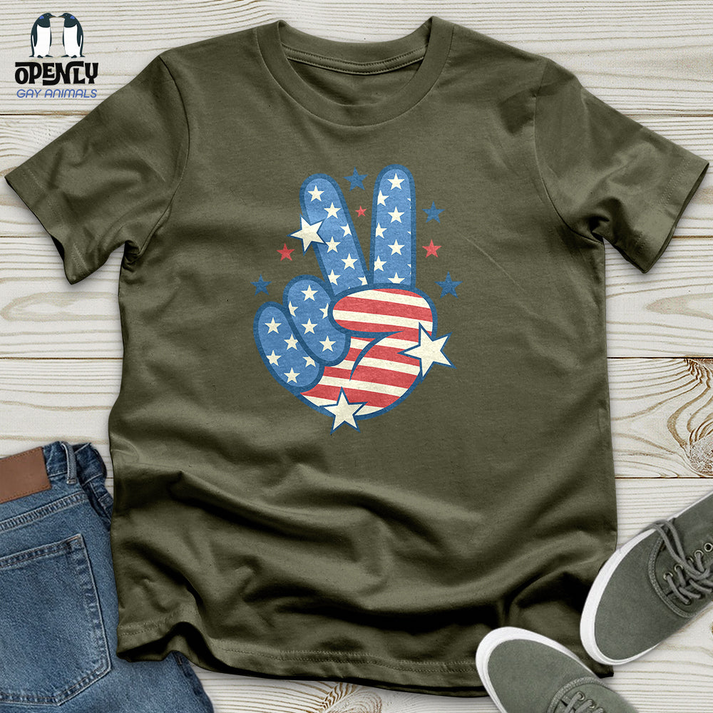 Victory Sign American Unisex T-Shirt