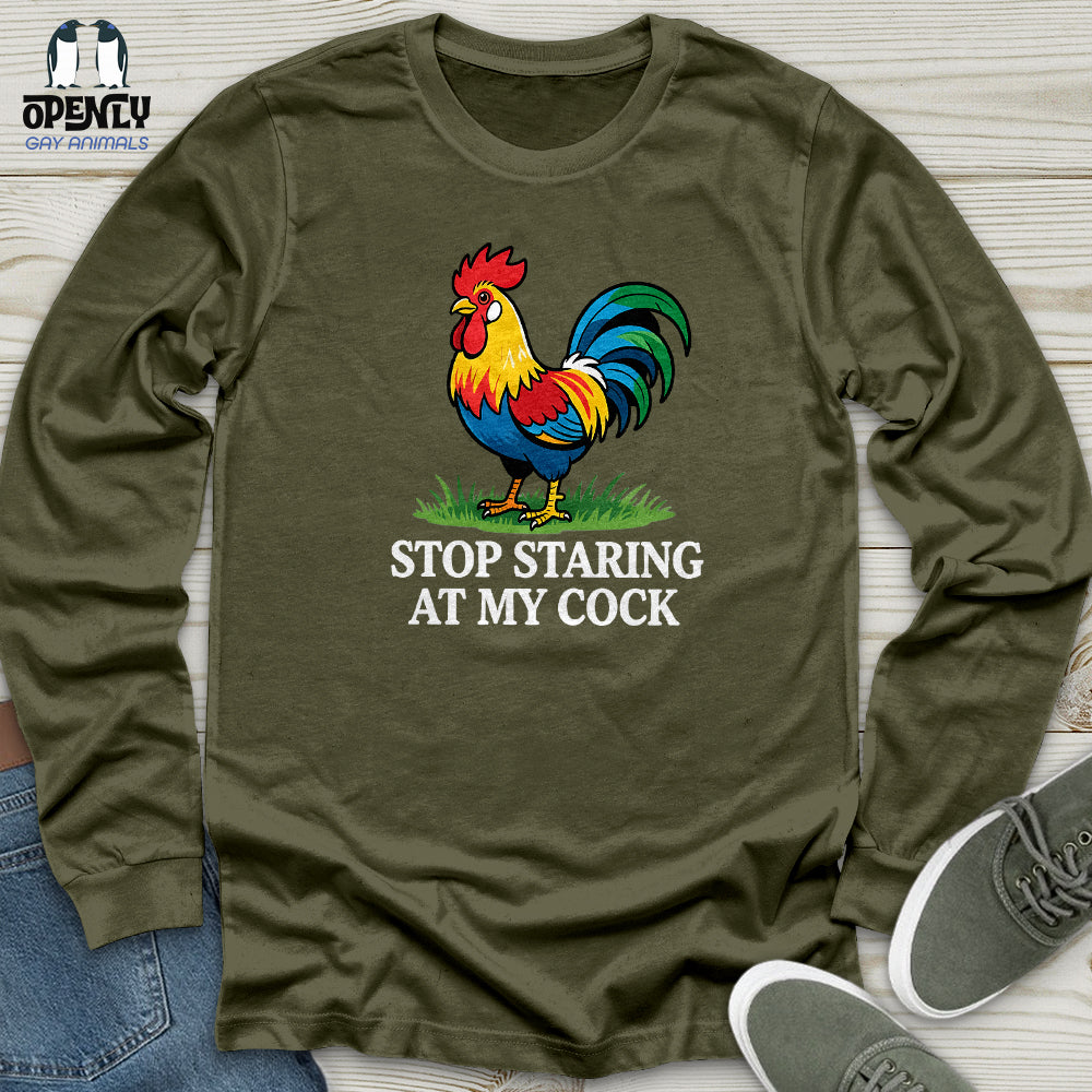 Stop Staring at My Cock Unisex Long Sleeve Tee