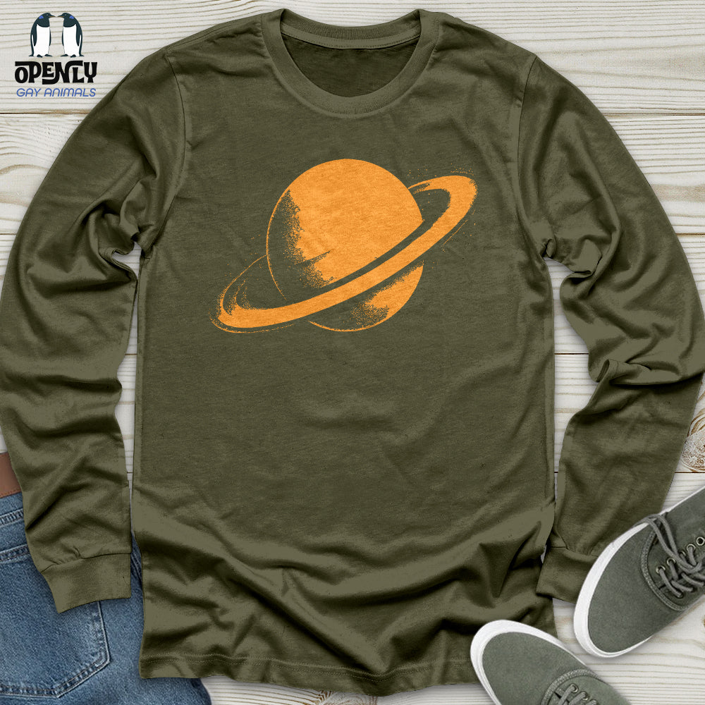 Saturn Planet With Rings Unisex Long Sleeve Tee