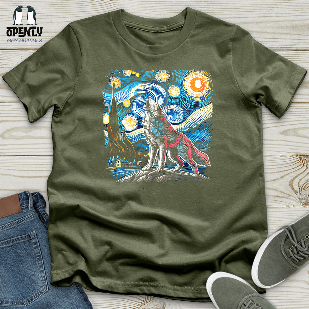 Wolf Starry Night Softstyle Tee