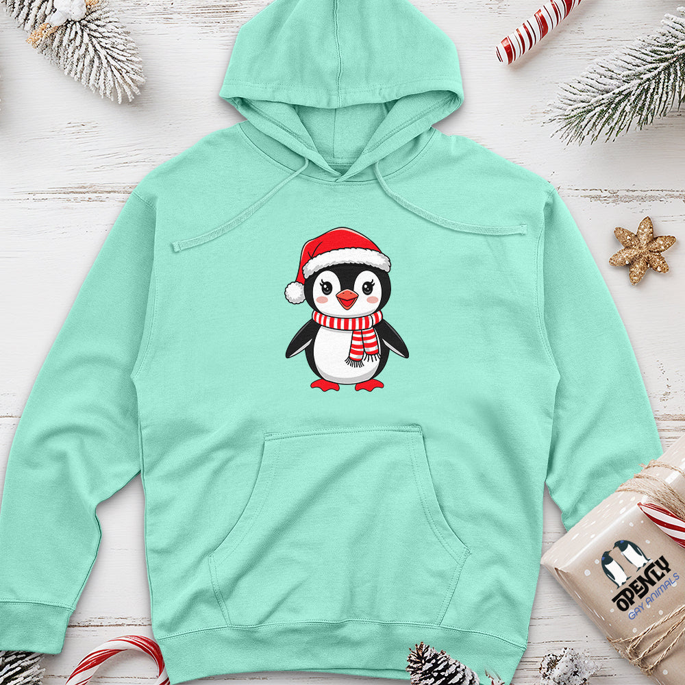 Christmas Penguin Unisex Midweight Hoodie