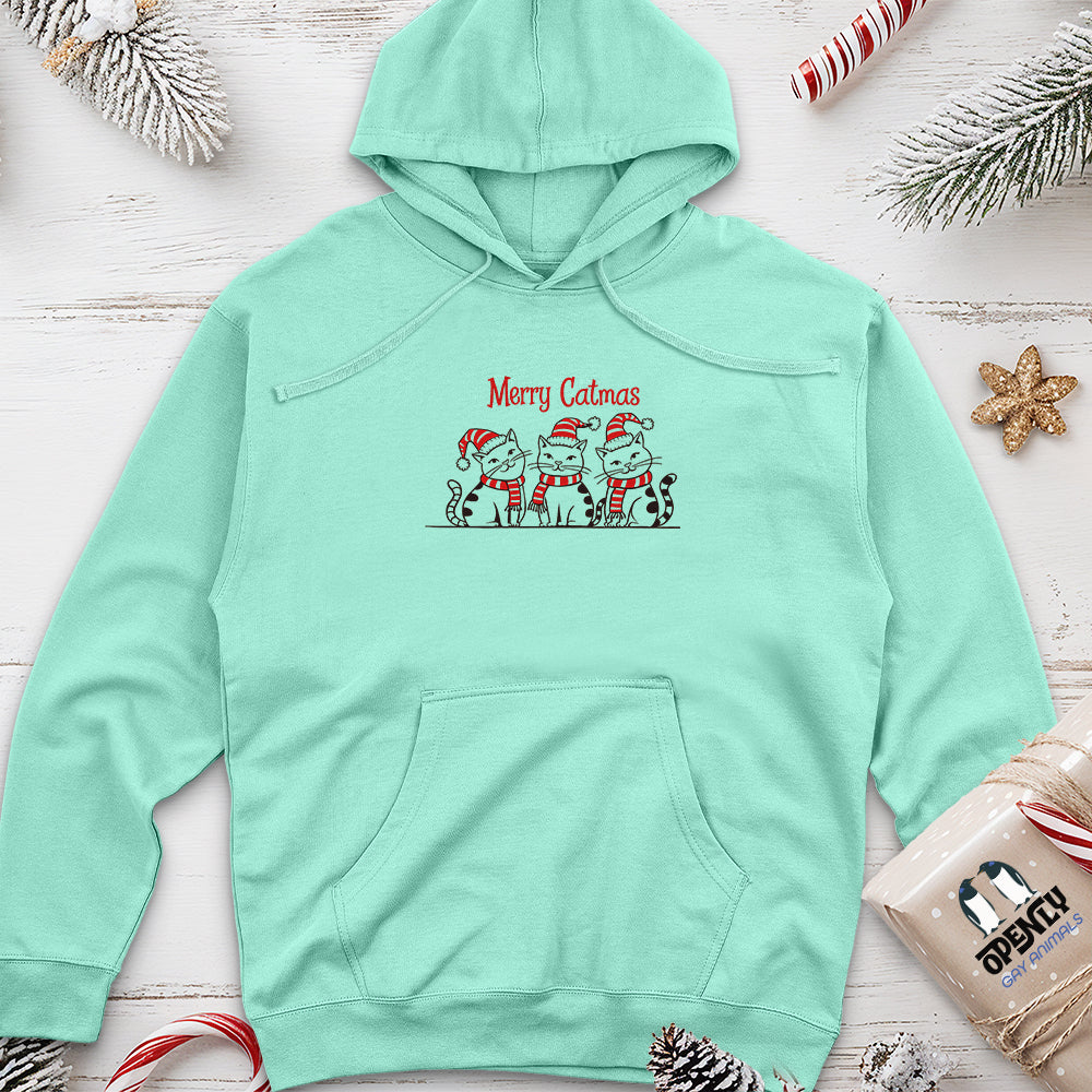 Merry Catmas Unisex Midweight Hoodie