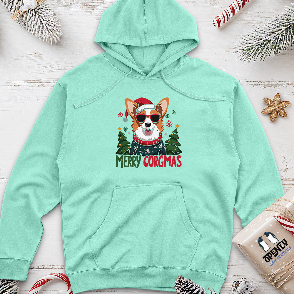 Merry Corgmas Unisex Midweight Hoodie