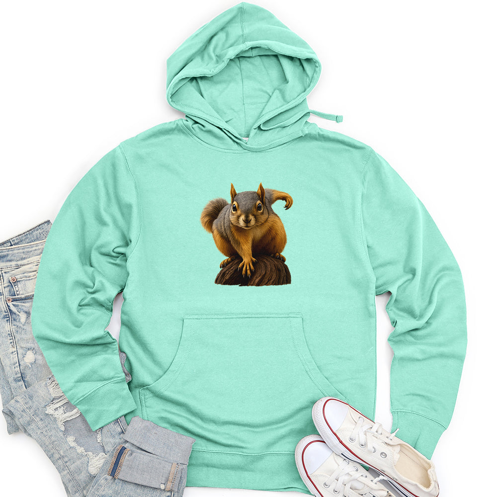 Squirrel on Alert Unisex midweight hoodie