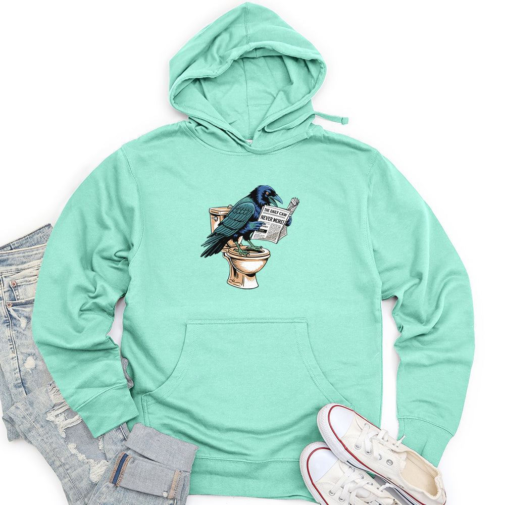 Raven Reading Newspaper Unisex midweight hoodie