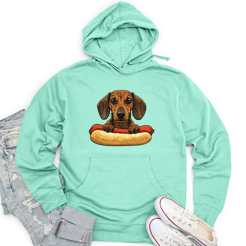 Dachshund Hotdog Hug Unisex Midweight Hoodie