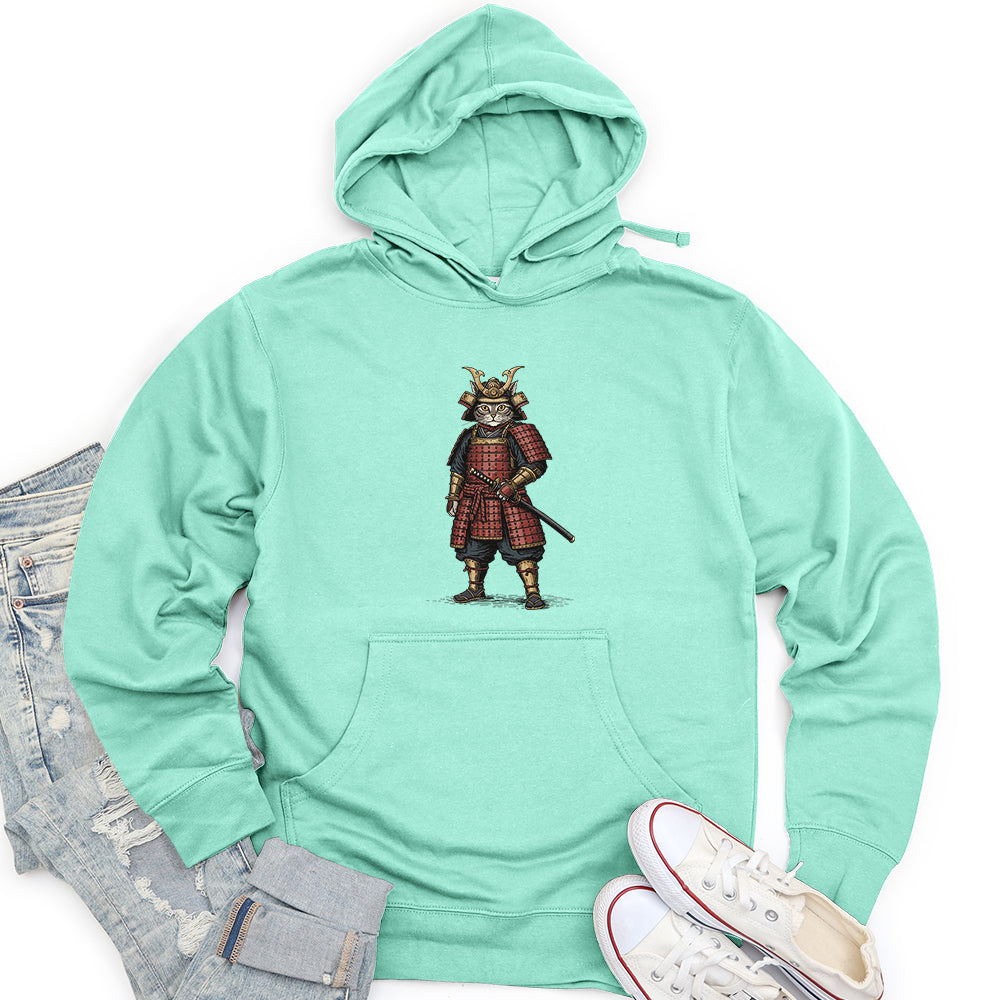 Cat Samurai Unisex Midweight Hoodie