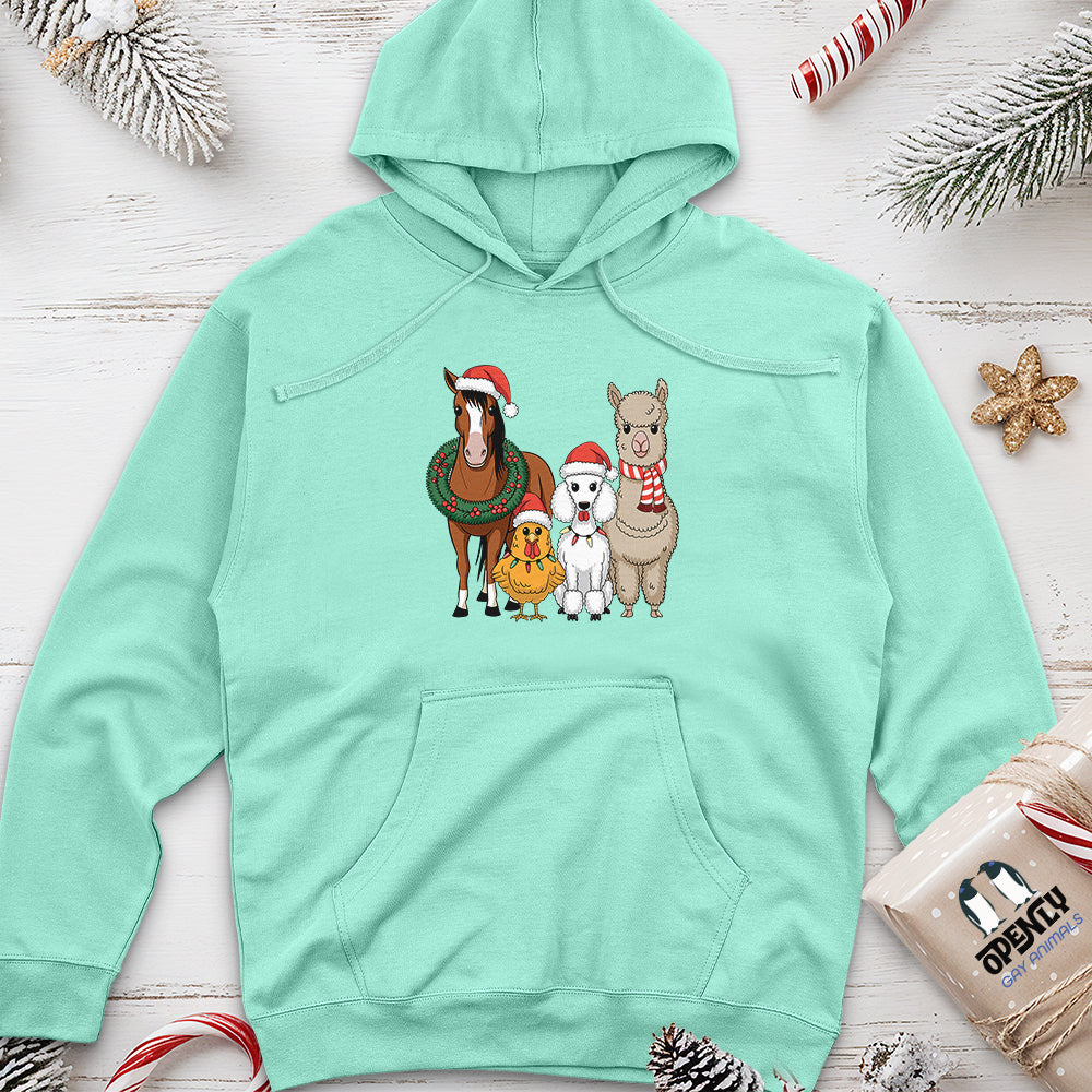Christmas Animal Unisex Midweight Hoodie