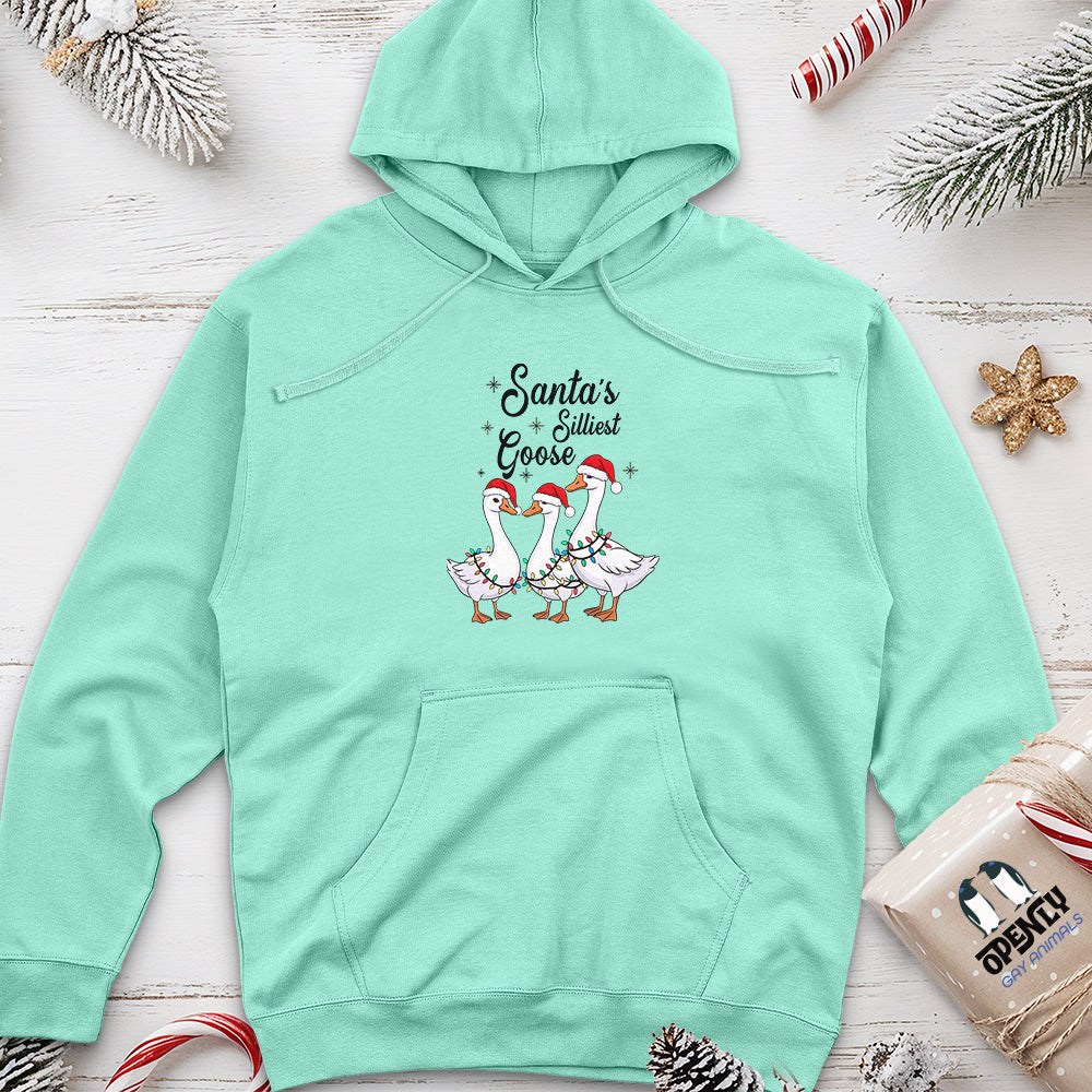 Santa's Silliest Goose Unisex Midweight Hoodie