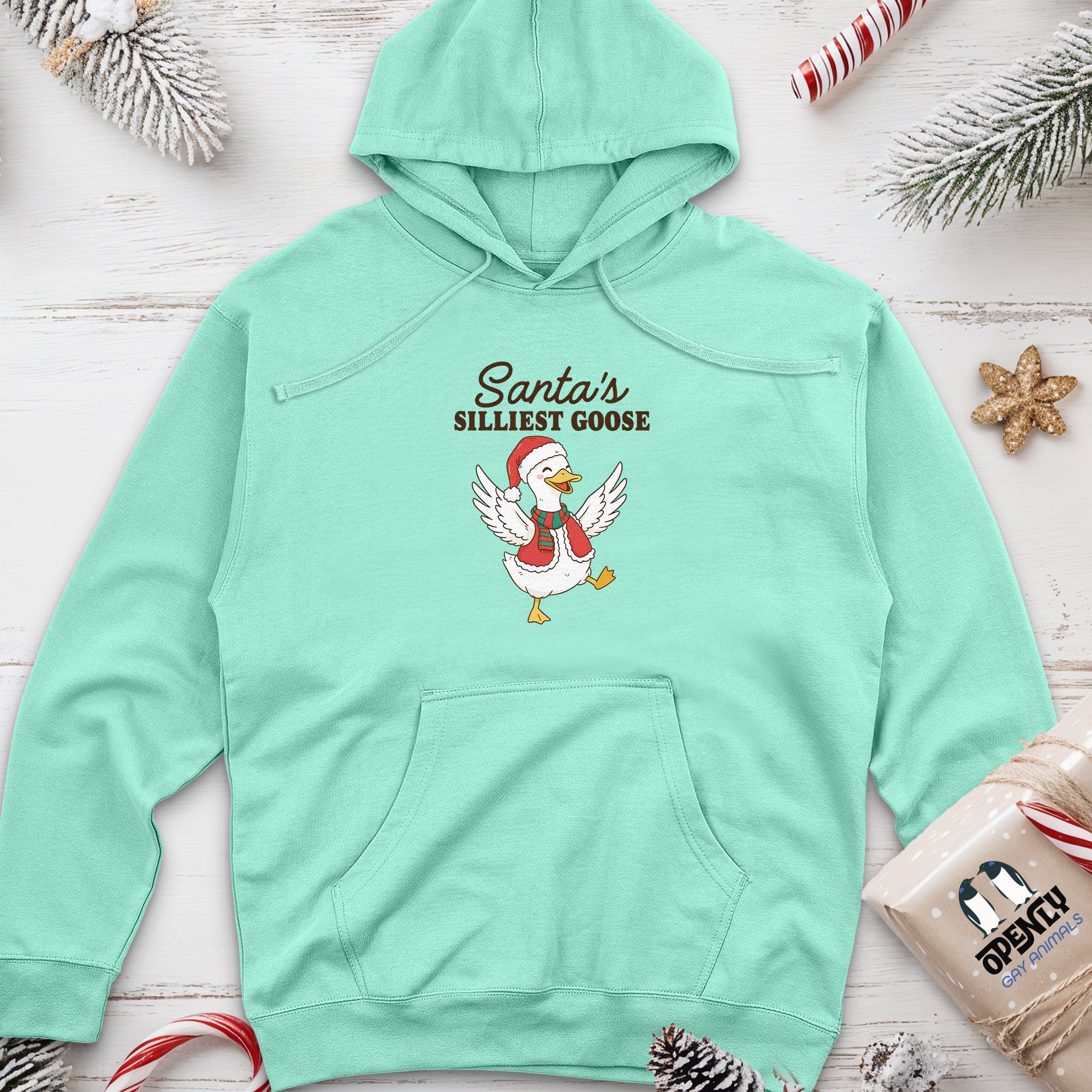 Santa's Silliest Goose 2 midweight hoodie