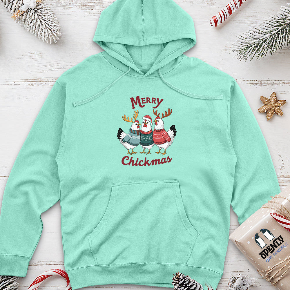 Merry Chickmas Unisex Midweight Hoodie