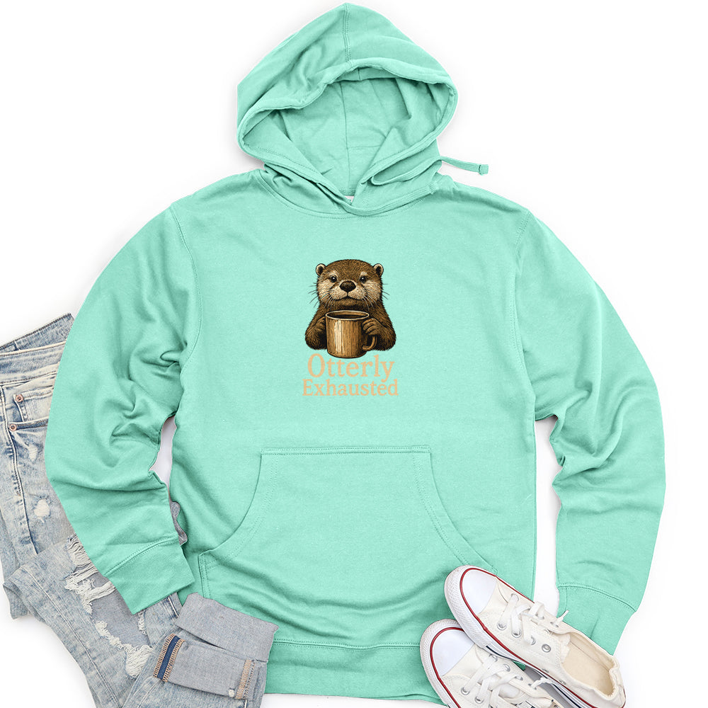 Otterly Exhausted Unisex midweight hoodie