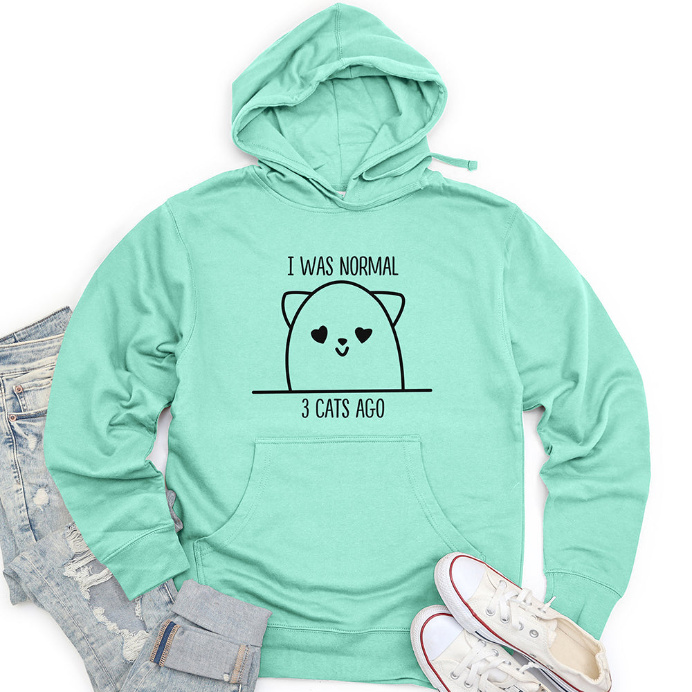 I Was Normal 3 Cats Ago Unisex Midweight Hoodie